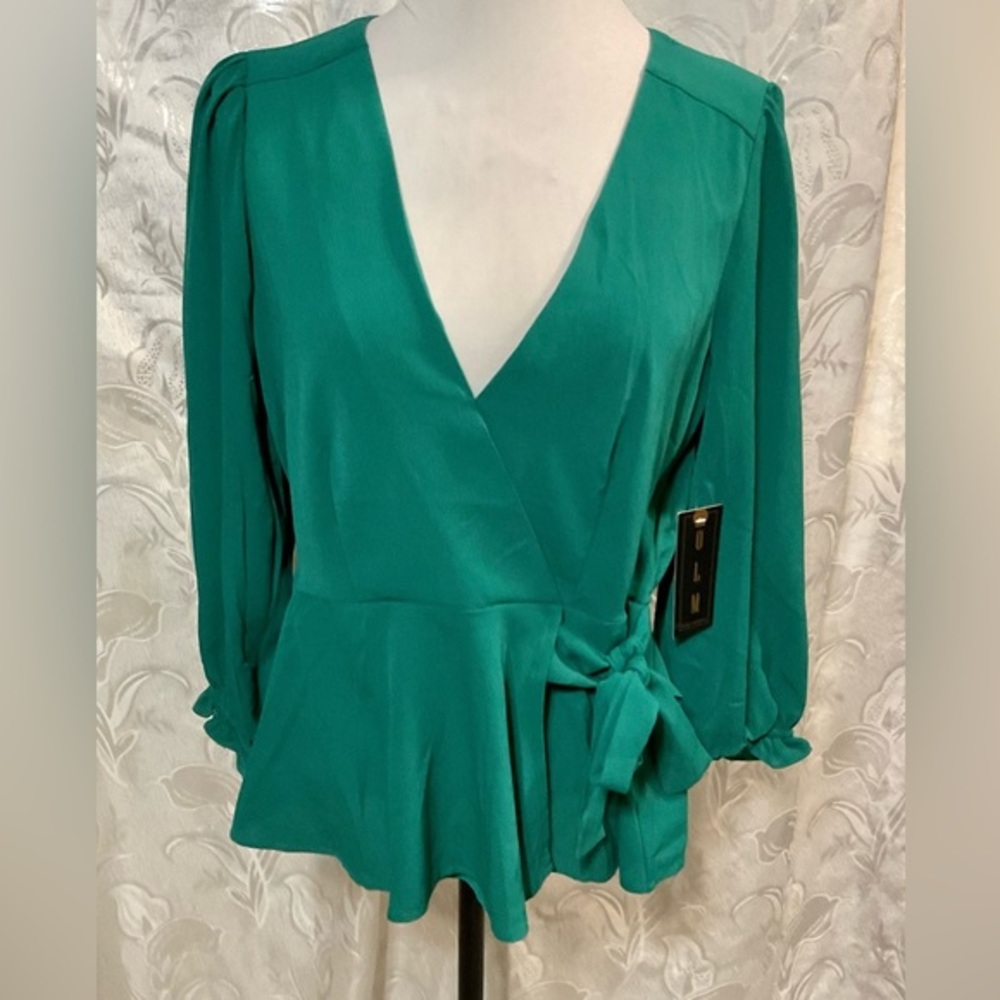 OLM Green V Neck Blouse